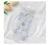 Chiudipacco Adesivi 18 pezzi adesivo sigillo busta trasparente adesivo retrò sfumato floreale stile stella lunare adesivo for timbro di cera adesivo decorativo fai da te for album(Blue2)