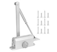 Chiudiporta, 45 - 85 kg, chiudiporta automatico per casa commerciale e privata, chiudiporta idraulico regolabile in due fasi, per porte di larghezza da 500 - 2500 mm (argento)