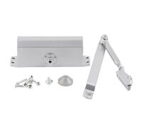 Chiudiporta aereo regolabile Ammortizzatore idraulico Azionato a molla Automatico Tagliafuoco Hardware Adatto per porte sinistra destra Argento 162 mm x 19 mm