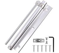 Chiudiporta automatico a molla 1 pz Cerniera tampone silenziosa regolabile in acciaio inossidabile invisibile anti-pizzico(Silver,150mm)