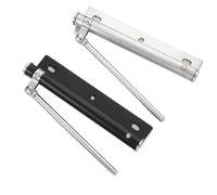 Chiudiporta automatico a molla, Chiudiporta automatico idraulico in acciaio inossidabile argento nero con accessori a vite(Black)