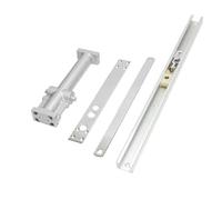 Chiudiporta automatico a molla, Chiudiporta automatico idraulico regolabile da 2 pezzi for porte 40-65 kg Argento 460x21mm(Circular)