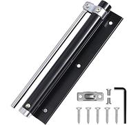 Chiudiporta automatico a molla invisibile regolabile in acciaio inossidabile con cerniera silenziosa anti-pizzicamento 1 pz(Black,150mm)