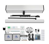 Chiudiporta automatico, chiudiporta automatico manuale da 50 W, apriporta automatico a battente for porte interne ed esterne, con 2 interruttori di controllo remoto, braccio di trazione, braccio di