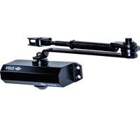 Cisa Chiudiporta oleodinamico Serie 604 – Forza 2/4, con fermo, nero, velocità regolabile