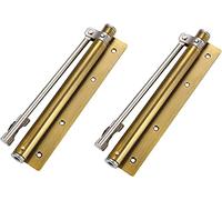 Chiudiporta automatico con meccanismo di chiusura regolabile caricato a molla, cancello in acciaio inossidabile, confezione da 2(Yellow Bronze)