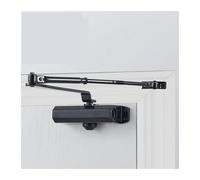 Chiudiporta automatico con tampone idraulico, velocità e potenza di chiusura regolabili, 2 molle, universale, resistente, per porte interne/esterne da 25 a 80 kg (posizionamento nero, S)