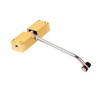 Chiudiporta automatico in acciaio inox, dispositivo di chiusura a velocità regolabile, 40 kg, ferramenta for mobili in oro nero(Gold)