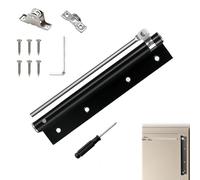 chiudiporta automatico interno esterno 1 pezzo con kit montaggio incluso, chiudi porta regolabile in acciaio inox per porte in legno e alluminio, nero per casa ufficio hotel