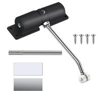 Chiudiporta Automatico Regolabile, Sistema a Molla Senza Foratura - Facile Installazione con Viti e Piastra di Montaggio - Per Porte Interne, Ufficio e Cancelli da Giardino - Adatto per Casa