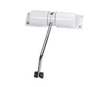 Chiudiporta Chiudiporta automatico del cancello dell'hardware in lega di zinco dell'ufficio resistente Facile da installare a casa con le viti for la sicurezza residenziale della primavera(White)