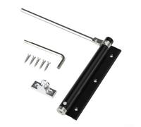 Chiudiporta idraulico ignifugo con molla ammortizzante regolabile, universale, per porte con apertura a sinistra o destra fino a 30 kg e 80 cm di larghezza, in alluminio (L-nero)