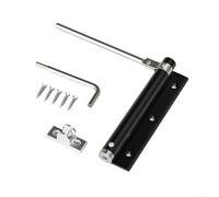 Chiudiporta idraulico ignifugo in lega di alluminio, per porte entro 80 cm di larghezza e 30 kg di peso, con forza di chiusura regolabile e molla tampone per riduzione del rumore (S-nero)