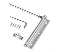 Chiudiporta ignifugo per porte interne, tampone idraulico con forza di chiusura regolabile, realizzato in lega di alluminio, compatibile con installazione mancina o destra (L-Argento)