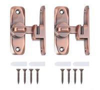 Chiudiporta in bronzo per fienili e cancelli 90/180 Fini in metallo resistente per hardware, resistente alla ruggine, rosso antico e grado di chiusura (2 rosso antico)