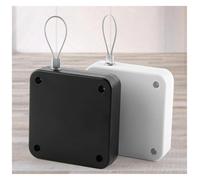 Chiudiporta scorrevole con sensore automatico, design telescopico senza punzonatura, con chiusura a coulisse, facile da installare per casa/ufficio, nero e bianco, 1 pezzo (A)