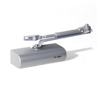 Chiudiporta universale in alluminio regolabile multiforza con arresto per porte fino a 110cm 80kg valvola velocita regolabile