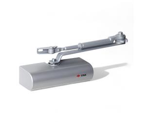 Chiudiporta universale in alluminio regolabile multiforza con arresto per porte fino a 110cm 80kg valvola velocita regolabile