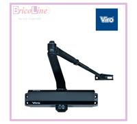 Viro | Chiudiporta, Braccio in Acciaio con Lunghezza e Arresto Regolabile, Multiforza, Colore Nero, Per Porte max. Largh. 110 cm Peso 85 kg