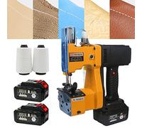 Chiuditrice elettrica Senza Fili per Sacchetti, cucitrice Portatile con 2 Fili per Cucire/2 batterie, Spessore di Cucitura 0,2-10 mm; Taglio Automatico del Filo per Sacchetti di Riso/Sacchi/Tessuti/