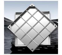 Chiusino carrabile Coperchio e telaio invisibili for tombini in acciaio inox, coperchio for tombini quadrato incorporato for vialetti, passerelle, cortili, giardini(8cm,80 * 80cm/31.5 * 31.5in)