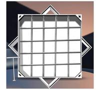 Chiusino carrabile Coperchio e telaio invisibili per tombini in acciaio inox, coperchio per tombini quadrato incorporato per vialetti, passerelle, cortili, giardini(5cm,50 * 50cm/19.7 * 19.7in)