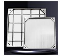 Chiusino carrabile Coperchio e telaio invisibili per tombini in acciaio inox, coperchio per tombini quadrato incorporato per vialetti, passerelle, cortili, giardini(8cm,60 * 60cm/23.6 * 23.6in)