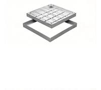 Chiusino E Telaio Acciaio Inossidabile,coperchio Quadrato For Fossa Settica Con Base Coperchio Invisibile Ispezione Metallo Resistente For Bacino Fognario Cortile Carrabile(23.5''x23.5''x2'')