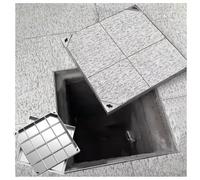 Chiusino E Telaio Invisibili in Acciaio Inox ，Coperchio for Fossa settica Quadrata incassata，chiusino carrabile Coperchio for tombino Invisibile Commerciale(8cm,60 * 60cm/23.6 * 23.6in)