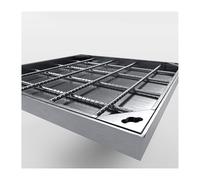 Chiusino e Telaio per Esterni in Acciaio Inossidabile 90x90cm, Design a Doppio Strato Resistente per vialetti e Cemento, vestibilità sicura e Resistente alla ruggine