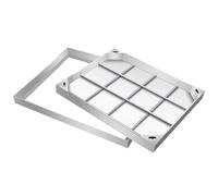 Chiusino Invisibile Con Telaio In Acciaio Inox, Rettangolare Incassato Esterno E Interno Chiusino Di Ispezione In Metallo Per Cortile, Pavimentazione, Vialetto(50x55cm)