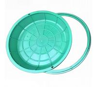 Chiusino Pozzetto Circolare in Resina Verde, Coperchio e Base per Fossa Settica Incassati, Coperchio Invisibile per Fossa Settica(50cm/19.7in)