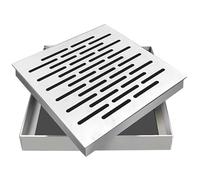 Chiusino Pozzetto, Coperchio per Scarico Esterno, Design Quadrato Multiforo, Acciaio Inossidabile, Adatto per Cucina, Strada(35x35 cm/13.8x13.8 in)