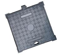 Chiusino Pozzetto e Telaio, Coperchio per Fossa Settica di Classe B con Base, Coperchio Pozzetto Ghisa per Vialetto, Cemento, Cortile(60cm/24in)