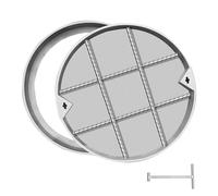 Chiusino Pozzetto e Telaio per Tombino Rotondi Acciaio Inossidabile, Coperture Invisibili per Fosse Settiche, Coperchio di Ispezione con Base Piazza, Parco, Cortile(30 cm/12 in)