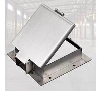 Chiusino Pozzetto Quadrato con Serratura, Tombino Carrabile in Acciaio Inox, Coperchio di Scarico Esterno In Metallo con Base per Drenaggio e Accesso Sotterraneo(70x70x6cm/28x28x2.4in)