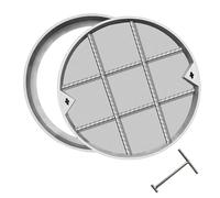 Chiusino Pozzetto Tondo Invisibile, Tombino Carrabile in Acciaio Inox da Incasso per Terrazze, Giardini, Garage e Strade, 30x30 40x40 50x50 60x60 70x70 80x80 cm(80x80x5cm/32x32x2in)