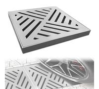 Chiusino Quadrato in Acciaio Inox con Telaio, Coperchi per Fosse Settiche da Incasso per Giardino e Prato, Tombino Carrabile, Pozzetto Giardino Esterno da 15x15 cm a 30x30 cm(20x20x2cm/8x8x0.8in)