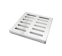 Chiusino Quadrato in Acciaio Inox con Telaio, Tombino Carrabile, Pozzetto Giardino Esterno da, Griglia di Scarico Quadrata Integrata Esterno(60 * 60cm/23.6 * 23.6in)
