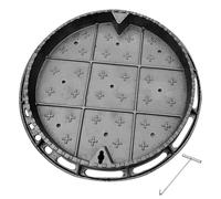 Chiusino Rotondo in Ghisa Sferoidale, Chiusino Pozzetto Neri da Incasso con Foro di Scarico e Gancio per Chiusino, Tombino Carrabile in Metallo per Piantare Prati 70x70 80x80 cm(80x80cm/32x32in)