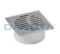 CHIUSINO SIFONATO 150X150 GRIGLIA INOX AISI 304 SCARICO INFERIORE D50 MM DAKOTA