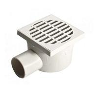 CHIUSINO SIFONATO REDI CON USCITA ORIZZONTALE IN PVC COMPLETA DI PIASTRELLA