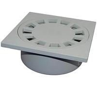 Chiusino sifonato scarico verticale dritto griglia raccolta acqua in PP plastica pvc anti UV grigio Varie misure Made in Italy (cm 30x30)