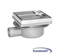 CHIUSINO SIFONATO TELESCOPICO PORTA PIASTRELLE cm 13 x 13 x h. 7-11 - Ø 40 mm