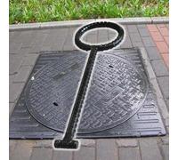 Chiusino Tombino Gancio Versatile Estrattore per Coperchio Mobile per Scarichi Antipioggia per Chiusini di Sollevamento, Gancio Esterno Dell'estrattore di Botola, Strumento(50 cm(19 3/4"))