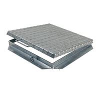 CHIUSINO ZINCATO PER CISTERNA CON CERNIERA E TELAIO (CM 60X60)