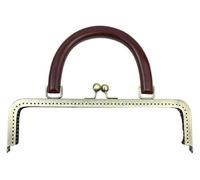 Chiusura a bacio in alluminio, chiusura a bacio in alluminio 20/25 cm, cornici for borse in metallo quadrate goffrate/lisce, chiusura a bacio con manico in legno, staffe for cucire borse fai da te, st