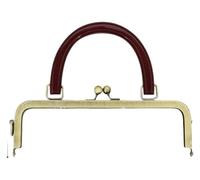 Chiusura a bacio in alluminio, chiusura a bacio in alluminio 20/25 cm, cornici for borse in metallo quadrate goffrate/lisce, chiusura a bacio con manico in legno, staffe for cucire borse fai da te, st