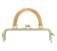 Chiusura a bacio in alluminio, chiusura a bacio in alluminio 20/25 cm, cornici for borse in metallo quadrate goffrate/lisce, chiusura a bacio con manico in legno, staffe for cucire borse fai da te, st