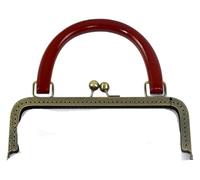 Chiusura a bacio in alluminio, chiusura a bacio in alluminio 20/25 cm, cornici for borse in metallo quadrate goffrate/lisce, chiusura a bacio con manico in legno, staffe for cucire borse fai da te, st